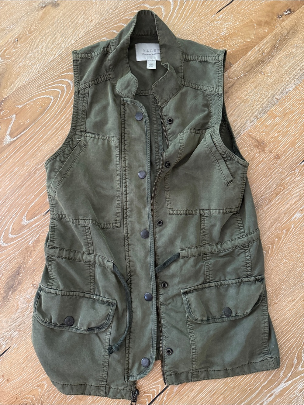 hinge Olive Green Collared Utility Jacket